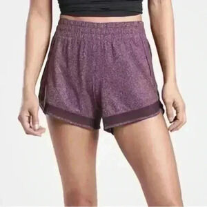 Athleta Shorts Purple Printed Mesh Racer Violet Run Short Workout Activewear XL